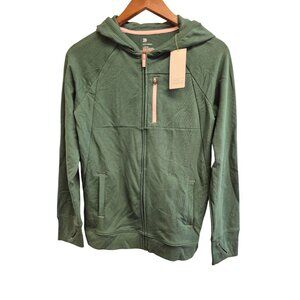 All In Motion Boys Green Fleece Full Zip Hoodie Sweatshirt Size L 12/14 Cotton B